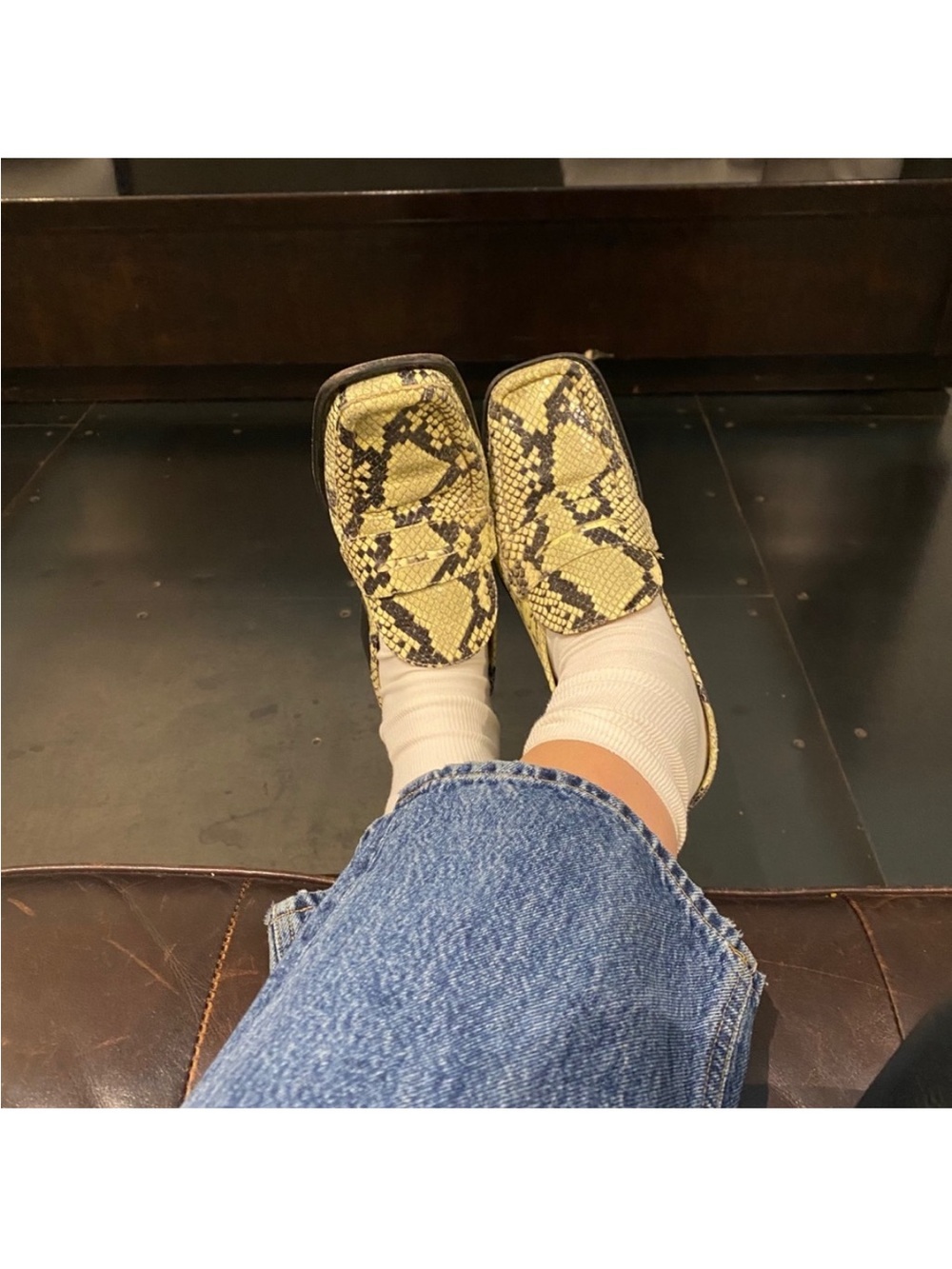 BY FAR Britney Loafers Snakeskin Print